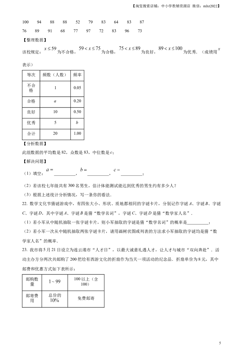 精品解析：2024年江苏省连云港市中考真题数学试卷（原卷版）_2.2015-2025年中考数学_2.数学中考真题2015-2024年_2024中考数学真题_精品解析：2024年江苏省连云港市中考真题数学试卷