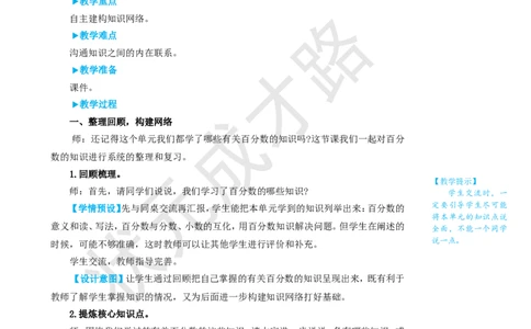 整理和复习_1-6年级上册_数学6年级上册教学资源包_名师教学设计新版_6百分数（一）