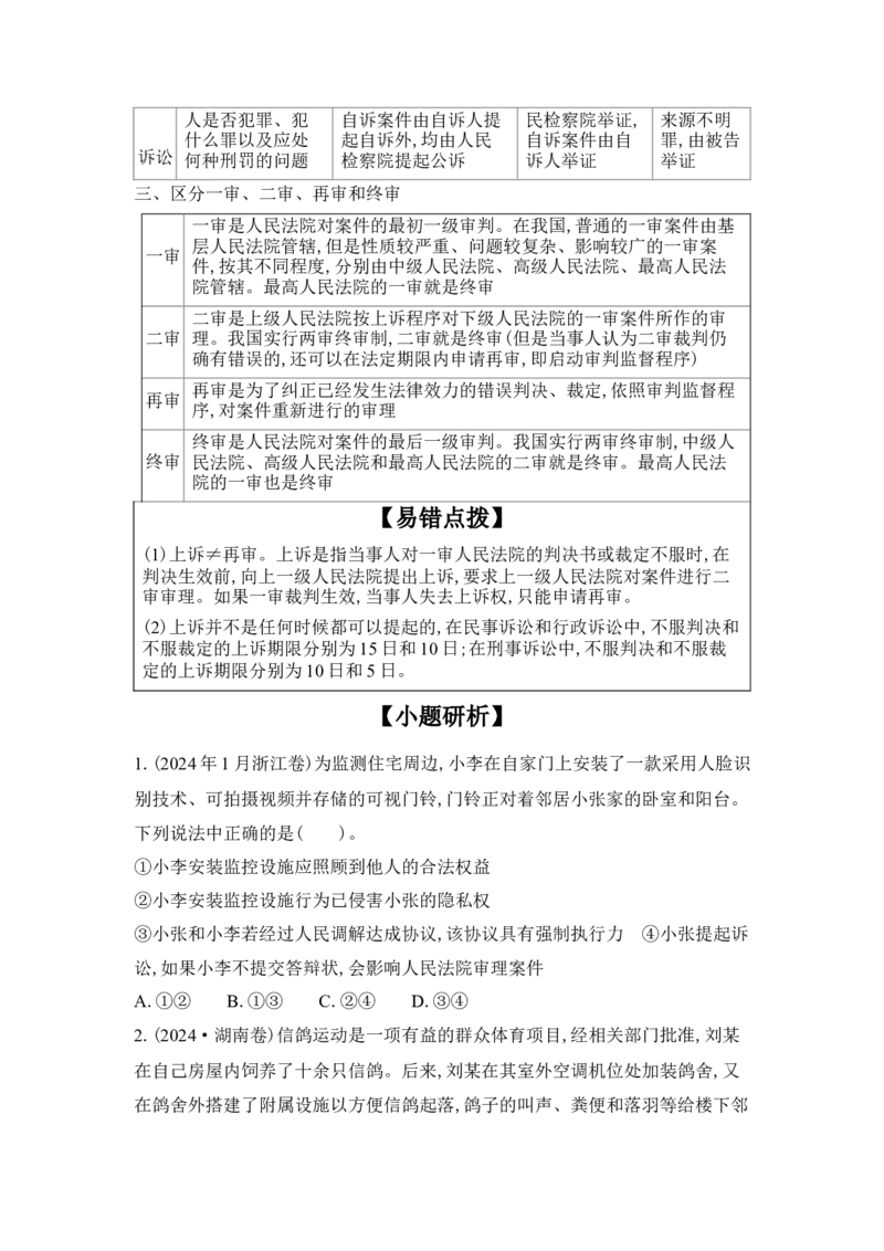 2025高考政治二轮复习专题练习：专题十一民事权利与义务和社会争议解决（含解析）_42025年新高考资料_二轮复习_2025高考政治二轮复习专题练习