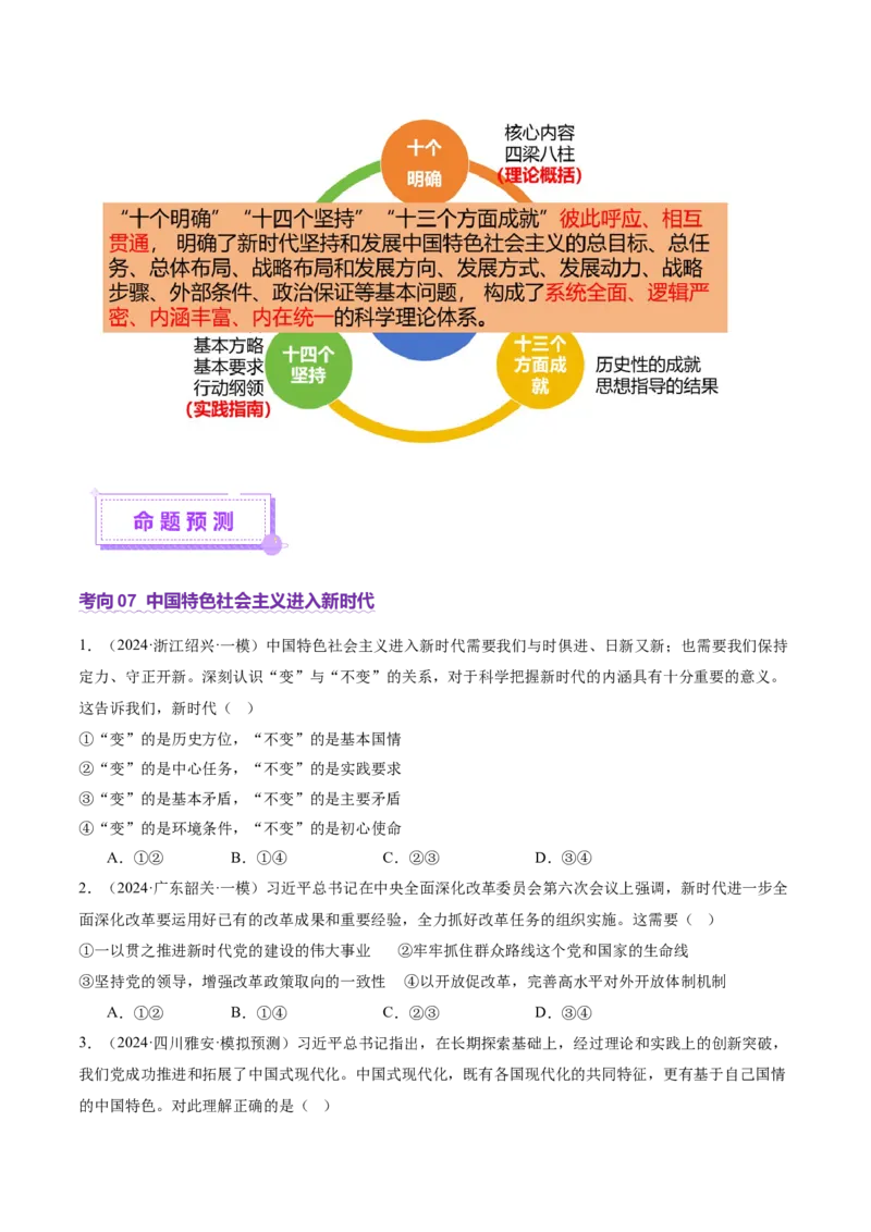 专题二中国社会主义的发展历程&mdash;站起来、富起来、强起来（讲义）（原卷版）_42025年新高考资料_二轮复习_上好课2025年高考政治二轮复习讲练测（新高考通用）338376762