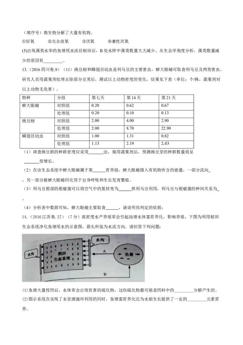 专题10种群和群落及生态系统-十年（2012-2021）高考生物真题分项汇编（全国通用）（原卷版）_高考真题分类汇编(2012-2022)生物_高考真题分项汇编(2012-2021)生物