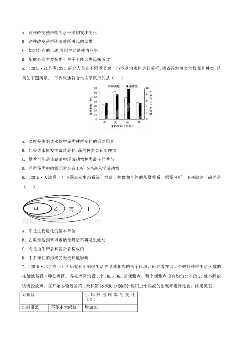 专题10种群和群落及生态系统-十年（2012-2021）高考生物真题分项汇编（全国通用）（原卷版）_高考真题分类汇编(2012-2022)生物_高考真题分项汇编(2012-2021)生物