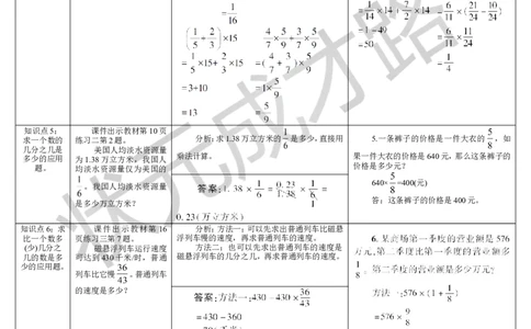 整理和复习_1-6年级上册_数学6年级上册教学资源包_导学案新版_1分数乘法