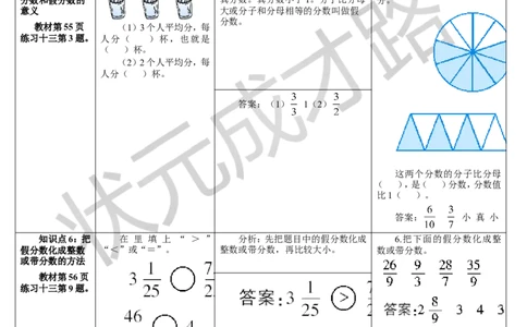 整理和复习_1-6年级下册_R5数下新插图版_R5数下教案+学案_导学案_4分数的意义和性质