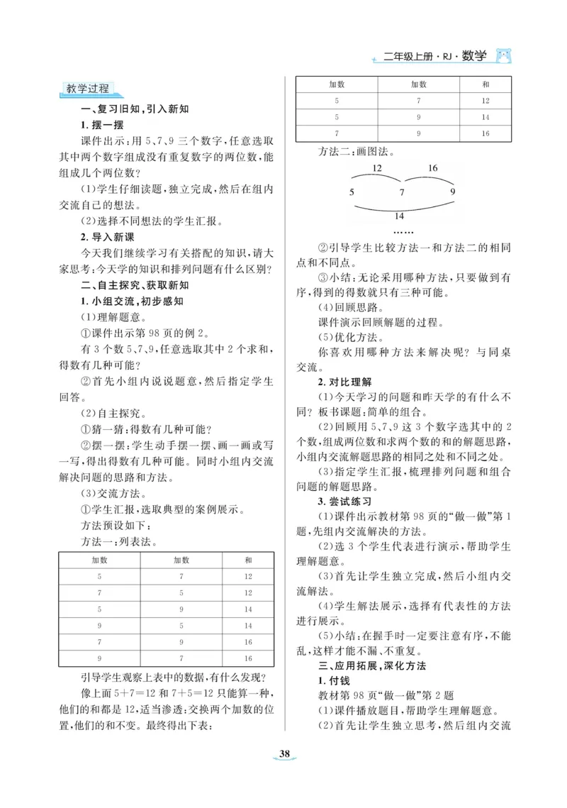 黄冈名师教案RJ2数上_小学数学人教版单独教案（1-6上下册）_《黄冈名师优秀教案》1-6上册