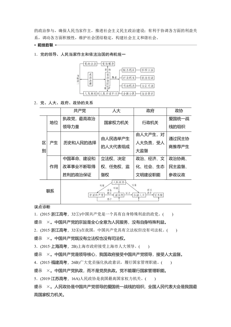08第一部分专题八政治制度与民主建设_通用版（老高考）复习资料_2023年复习资料_一轮+二轮_政治高三二轮复习系列_政治高三二轮复习系列《二轮复习增分策略》（教师版）