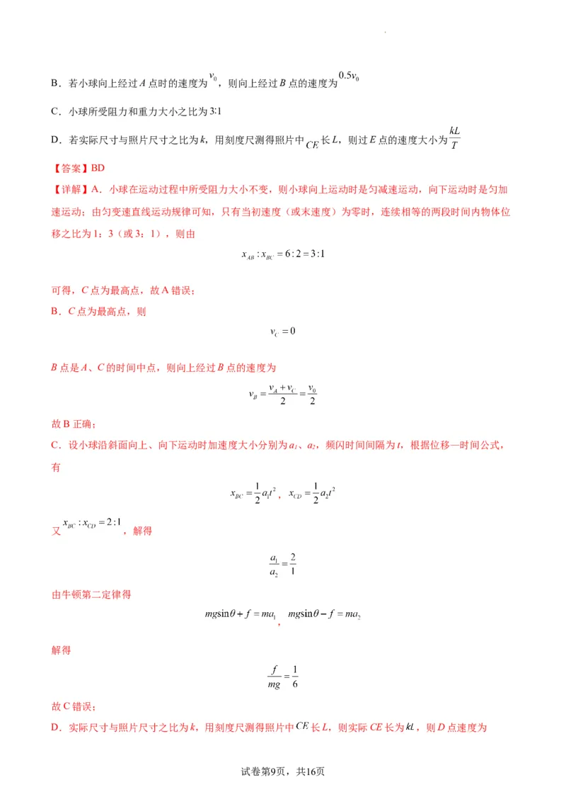 阶段性检测《直线运动》（解析版）_新高考复习资料_2024新高考复习资料_一轮复习资料_完2024年高考物理一轮复习考点通关卷（新高考通用）_阶段性检测_力学部分