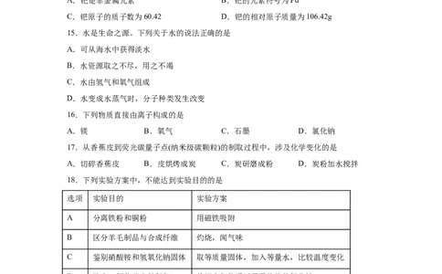 2025年广西中考化学真题_5.2015-2025年中考化学_5.2025各省市化学_广西