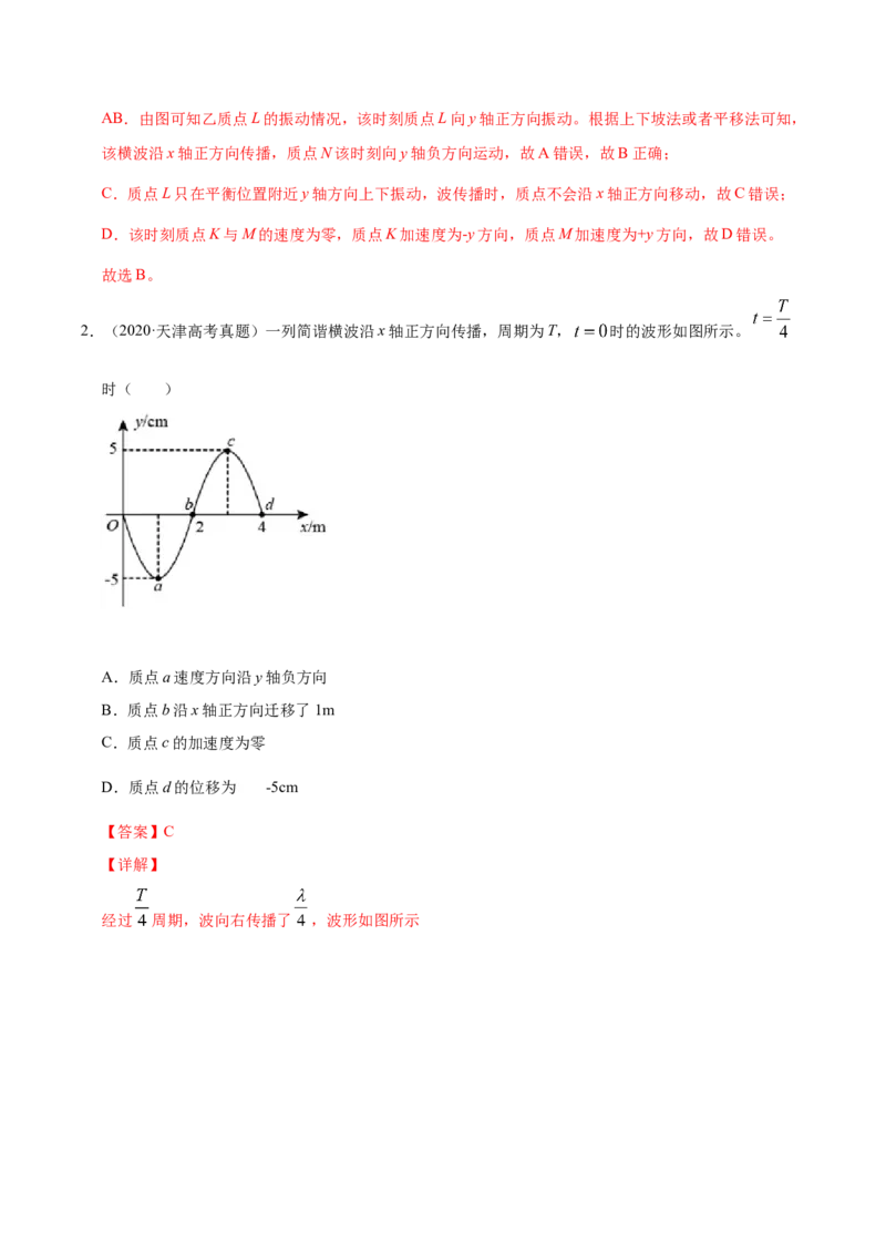 解密17机械振动与机械波（解析版）-高频考点解密2021年高考物理二轮复习讲义+分层训练_新高考复习资料_2021年新高考资料_高频考点解密2021年高考物理二轮复习讲义+分层训练