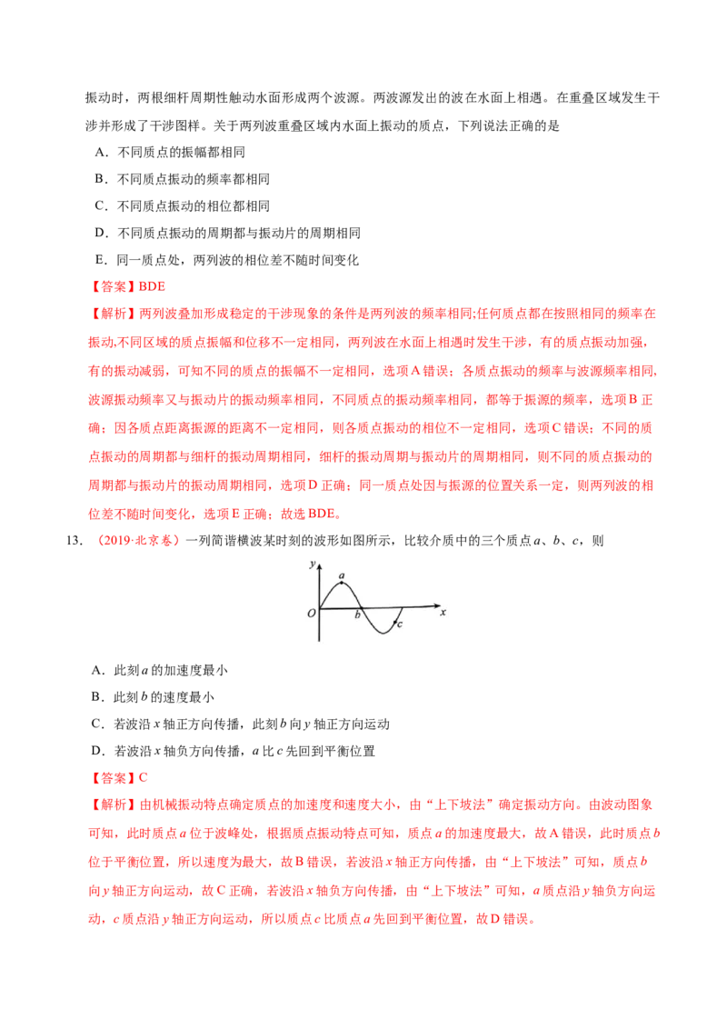 解密17机械振动与机械波（解析版）-高频考点解密2021年高考物理二轮复习讲义+分层训练_新高考复习资料_2021年新高考资料_高频考点解密2021年高考物理二轮复习讲义+分层训练