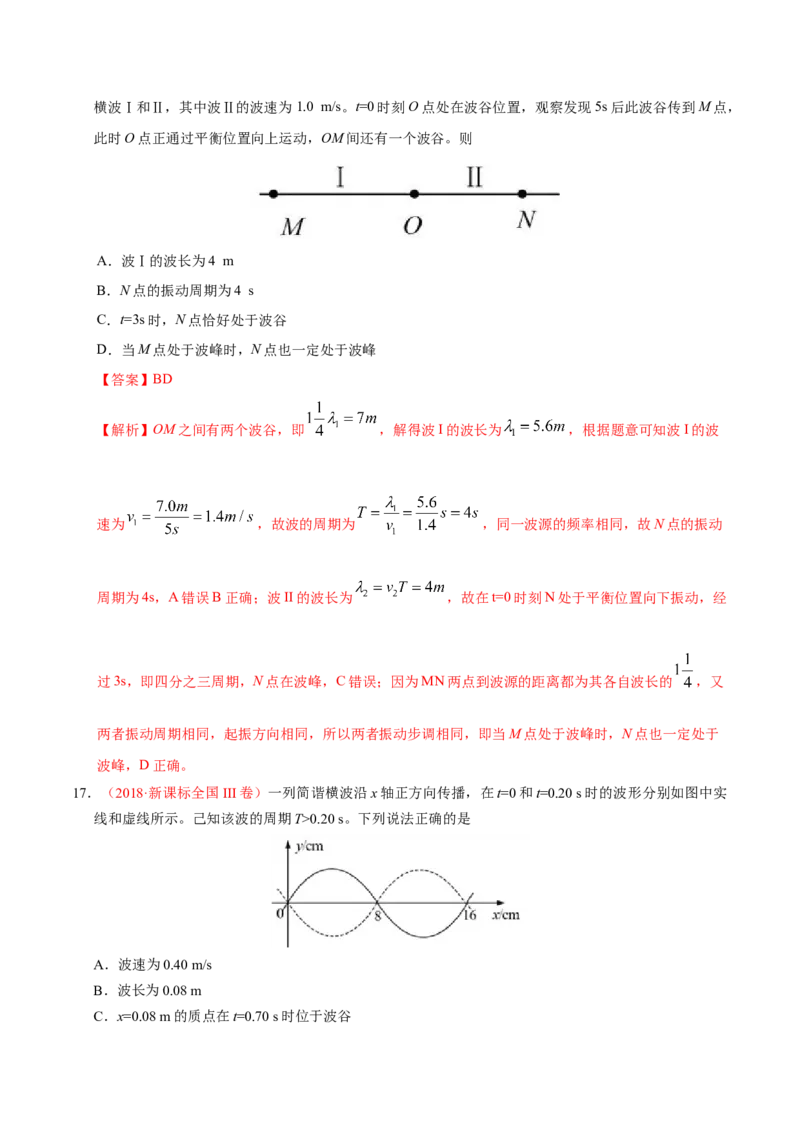 解密17机械振动与机械波（解析版）-高频考点解密2021年高考物理二轮复习讲义+分层训练_新高考复习资料_2021年新高考资料_高频考点解密2021年高考物理二轮复习讲义+分层训练