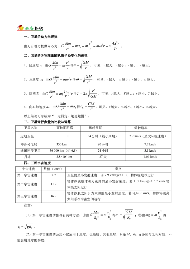 解密05万有引力与航天（解析版）-高频考点解密2021年高考物理二轮复习讲义+分层训练_新高考复习资料_2021年新高考资料_高频考点解密2021年高考物理二轮复习讲义+分层训练