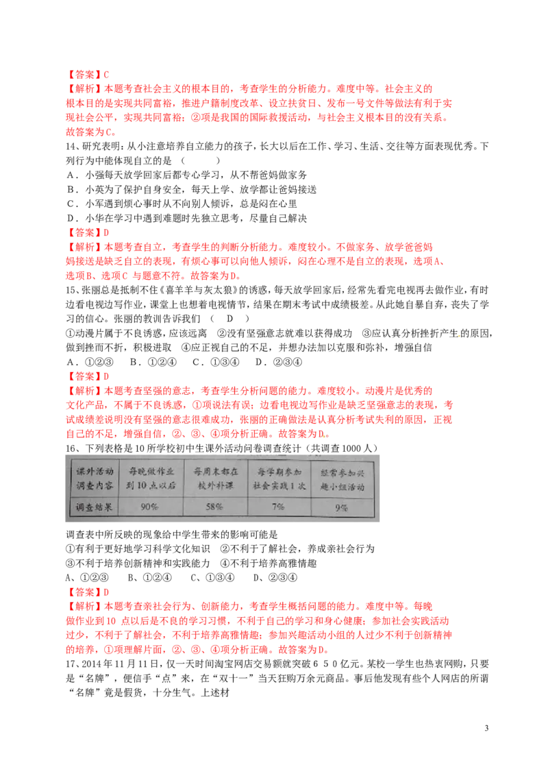 山东省荷泽市2015年中考政治真题试题（含解析）_7.2015-2025年中考道法_2.政治中考真题2015-2024年_2015年全国中考政治113份