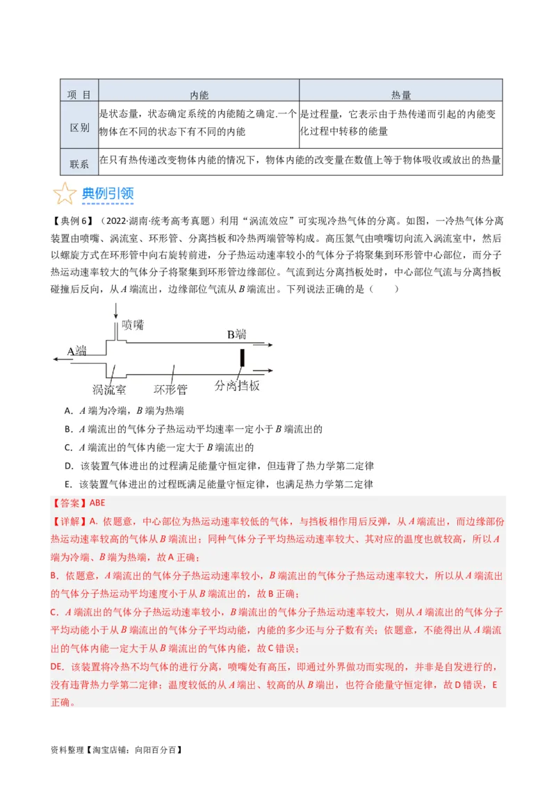 考点55分子动理论及内能（核心考点精讲+分层精练)解析版_新高考复习资料_2024新高考复习资料_一轮复习资料_完备战2024年高考物理一轮复习考点帮（新高考专用）