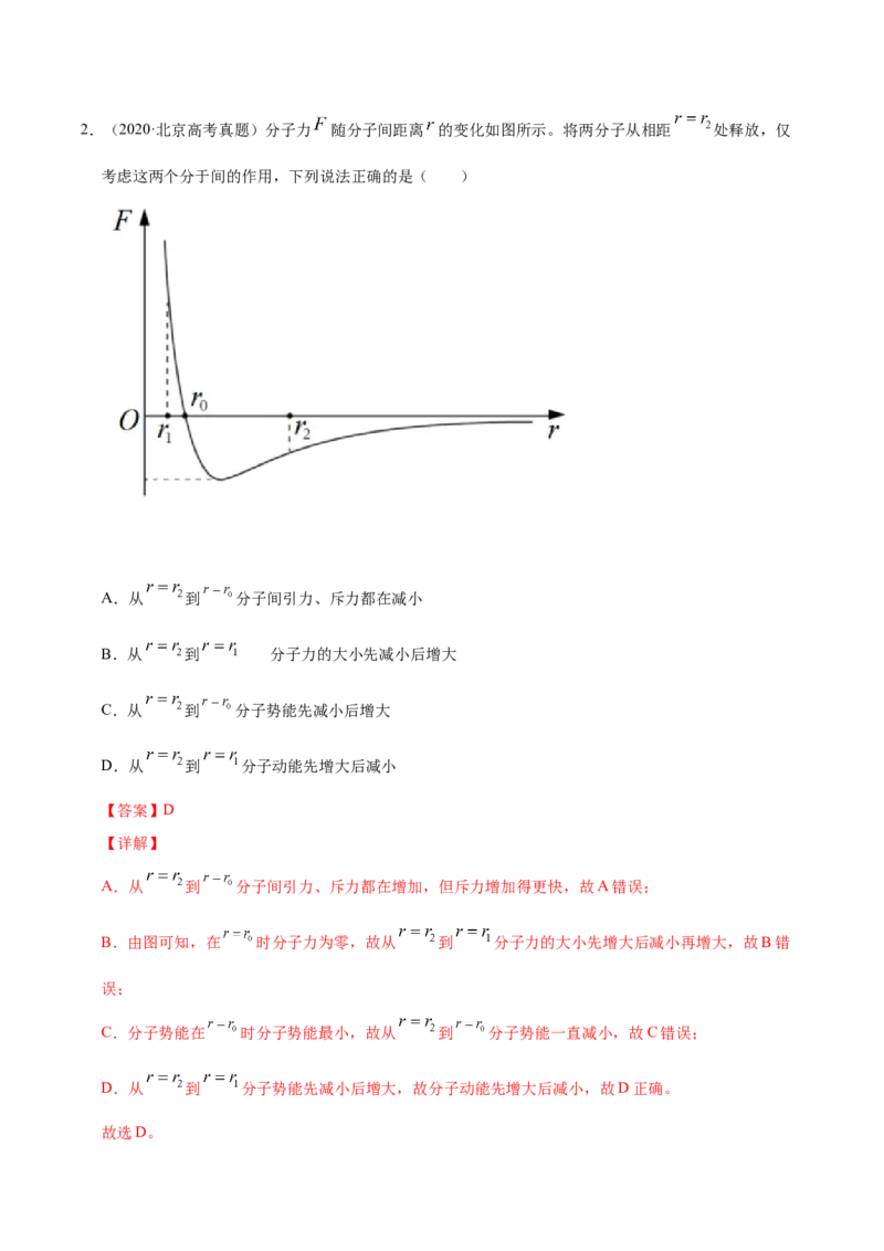 解密16热学（解析版）-高频考点解密2021年高考物理二轮复习讲义+分层训练_新高考复习资料_2021年新高考资料_高频考点解密2021年高考物理二轮复习讲义+分层训练