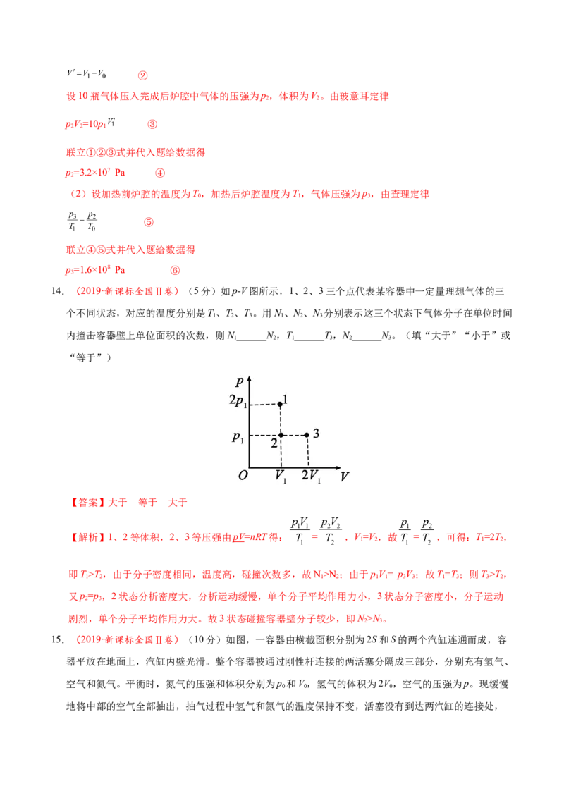 解密16热学（解析版）-高频考点解密2021年高考物理二轮复习讲义+分层训练_新高考复习资料_2021年新高考资料_高频考点解密2021年高考物理二轮复习讲义+分层训练
