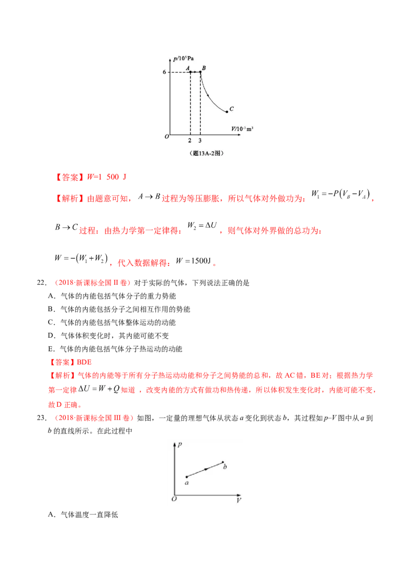 解密16热学（解析版）-高频考点解密2021年高考物理二轮复习讲义+分层训练_新高考复习资料_2021年新高考资料_高频考点解密2021年高考物理二轮复习讲义+分层训练