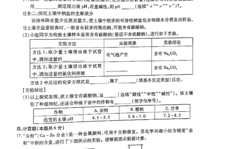 2025年甘肃省白银市中考化学真题_5.2015-2025年中考化学_5.2025各省市化学_甘肃