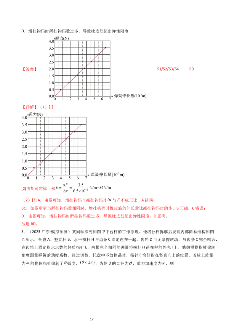 考点08实验二探究弹簧弹力和形变量的关系（核心考点精讲精练）-备战2024年高考物理一轮复习考点帮（新高考专用）（解析版）_新高考复习资料_2024新高考复习资料_一轮复习资料
