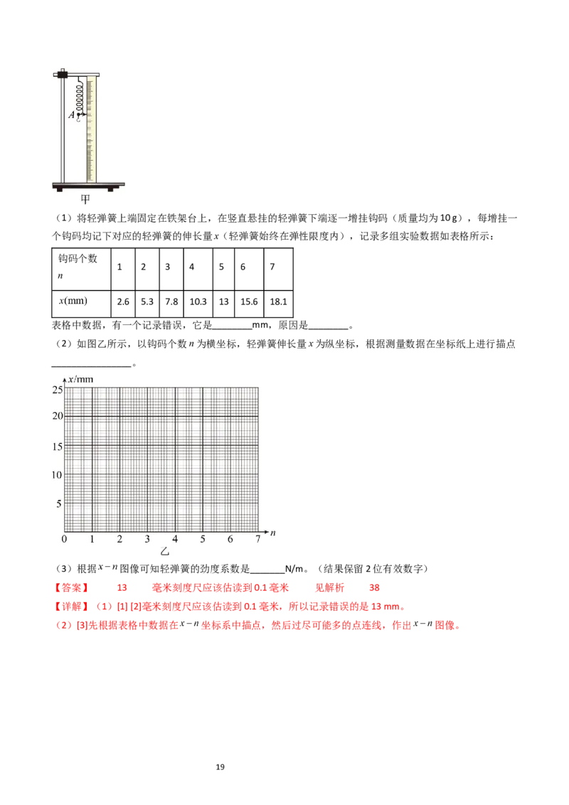 考点08实验二探究弹簧弹力和形变量的关系（核心考点精讲精练）-备战2024年高考物理一轮复习考点帮（新高考专用）（解析版）_新高考复习资料_2024新高考复习资料_一轮复习资料
