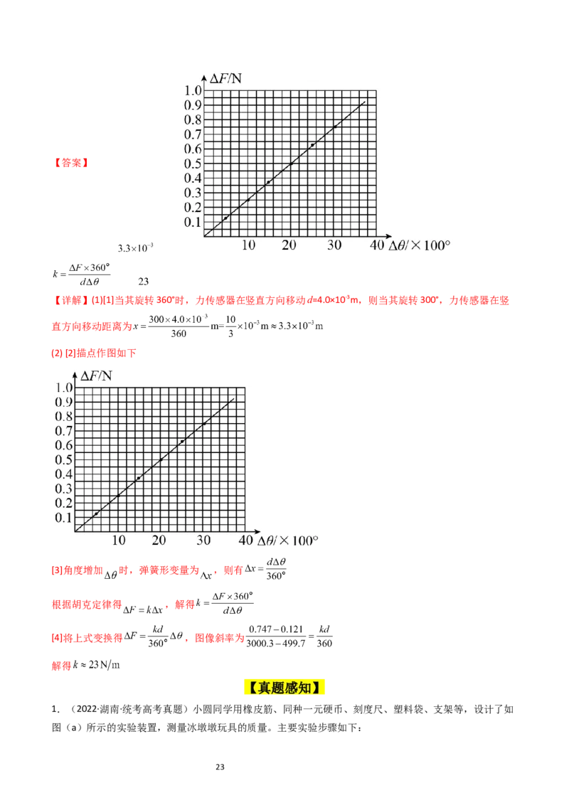 考点08实验二探究弹簧弹力和形变量的关系（核心考点精讲精练）-备战2024年高考物理一轮复习考点帮（新高考专用）（解析版）_新高考复习资料_2024新高考复习资料_一轮复习资料