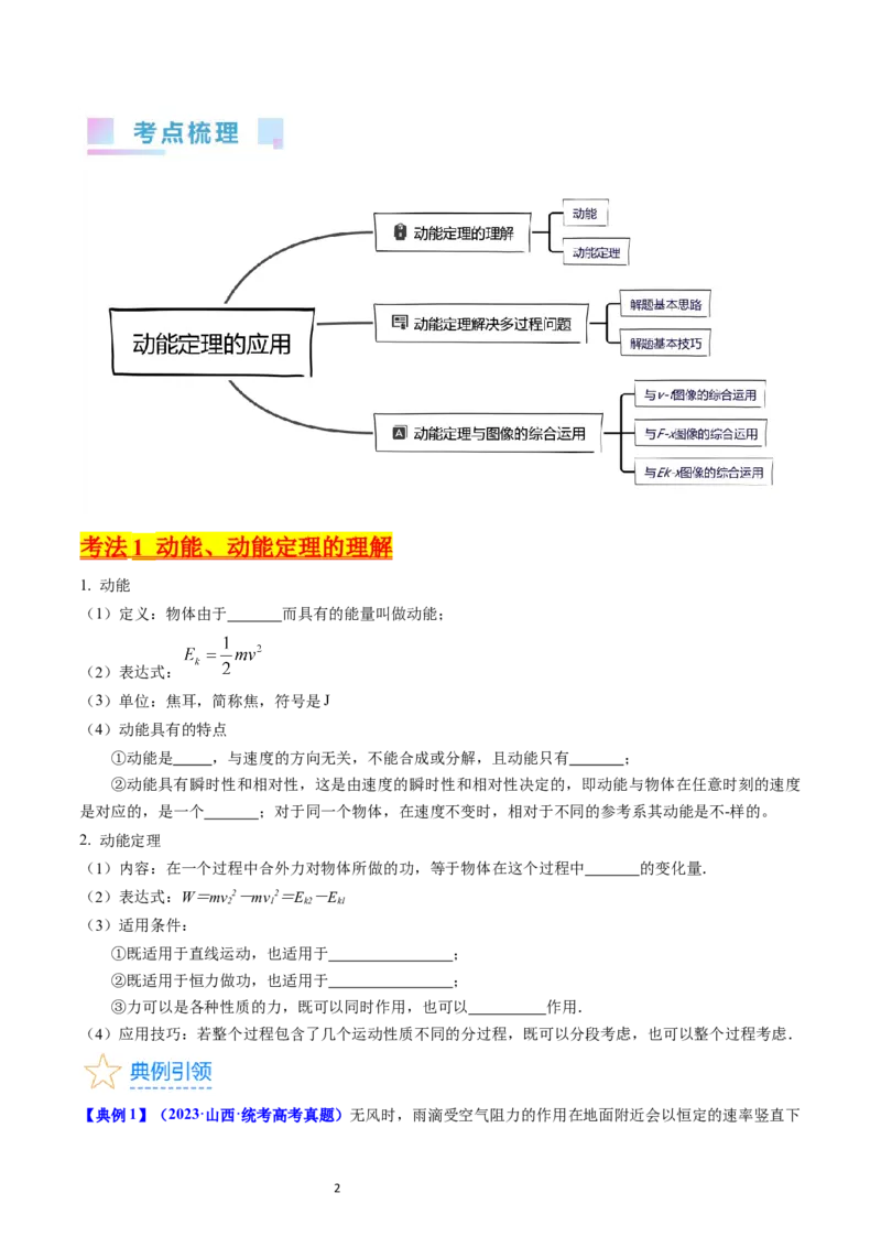 考点22动能定理及其应用（核心考点精讲精练）-备战2024年高考物理一轮复习考点帮（新高考专用）（原卷版）_新高考复习资料_2024新高考复习资料_一轮复习资料