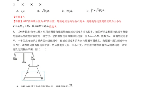 第49讲磁场及其对电流的作用（练习）（解析版）_新高考复习资料_2024新高考复习资料_一轮复习资料_2024年高考物理一轮复习讲练测（讲义+练习+课件）（新高考）_讲义+练习