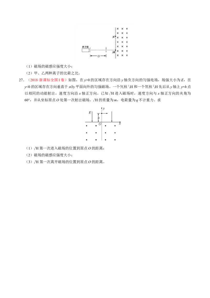 解密10磁场（原卷版）-高频考点解密2021年高考物理二轮复习讲义+分层训练_新高考复习资料_2021年新高考资料_高频考点解密2021年高考物理二轮复习讲义+分层训练