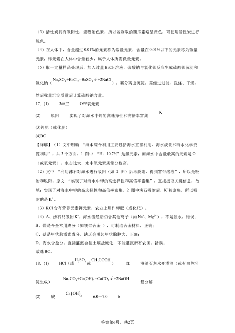 2025年广东省中考化学真题-A4答案卷尾_5.2015-2025年中考化学_5.2025各省市化学_广东