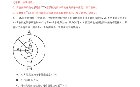 第73讲原子结构原子核（练习）（解析版）_新高考复习资料_2024新高考复习资料_一轮复习资料_2024年高考物理一轮复习讲练测（讲义+练习+课件）（新高考）_讲义+练习