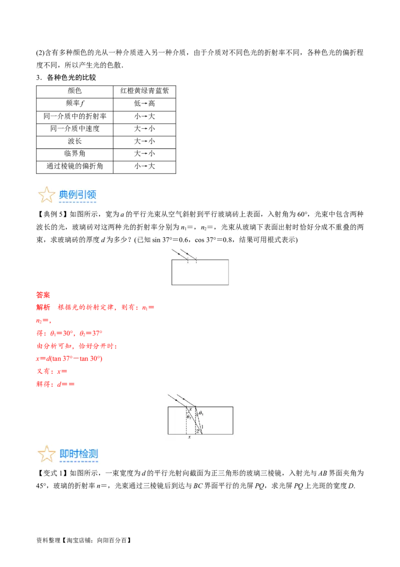 考点59光的折射全反射（核心考点精讲+分层精练)解析版_新高考复习资料_2024新高考复习资料_一轮复习资料_完备战2024年高考物理一轮复习考点帮（新高考专用）
