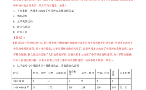 广西玉林市2018年中考历史真题试题（含解析）_6.2015-2025年中考历史_2.历史中考真题2015-2024年_2018年全国中考历史186份