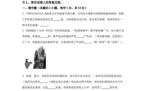 2025年河南省中考物理试题_4.2015-2025年中考物理_4.2025各省市物理_河南