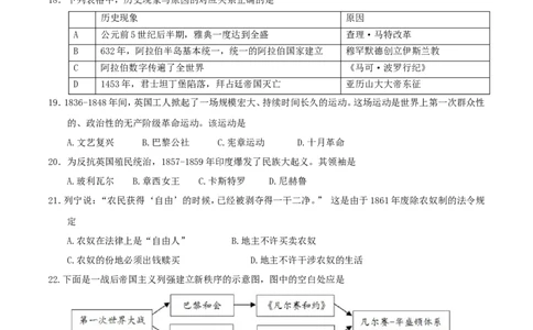 山东省东营市2017年中考历史真题试题（含答案）_6.2015-2025年中考历史_2.历史中考真题2015-2024年_2017年全国中考历史152份