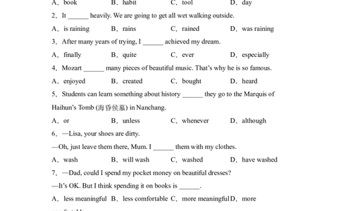 2025年江西省中考英语真题_3.2015-2025年中考英语_1.2025各省市英语_3.2025各省市英语_江西