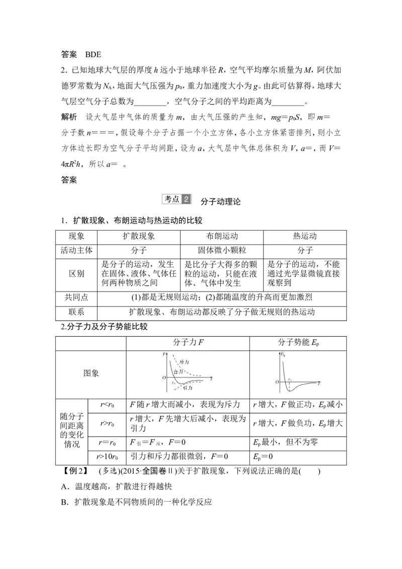 选修3-3第1讲_新高考复习资料_2022年新高考复习资料_高考物理2022年一轮复习各版本_3.2022年高考物理一轮复习新高考2粤冀渝湘适用_配套习题_选修3-3　热学