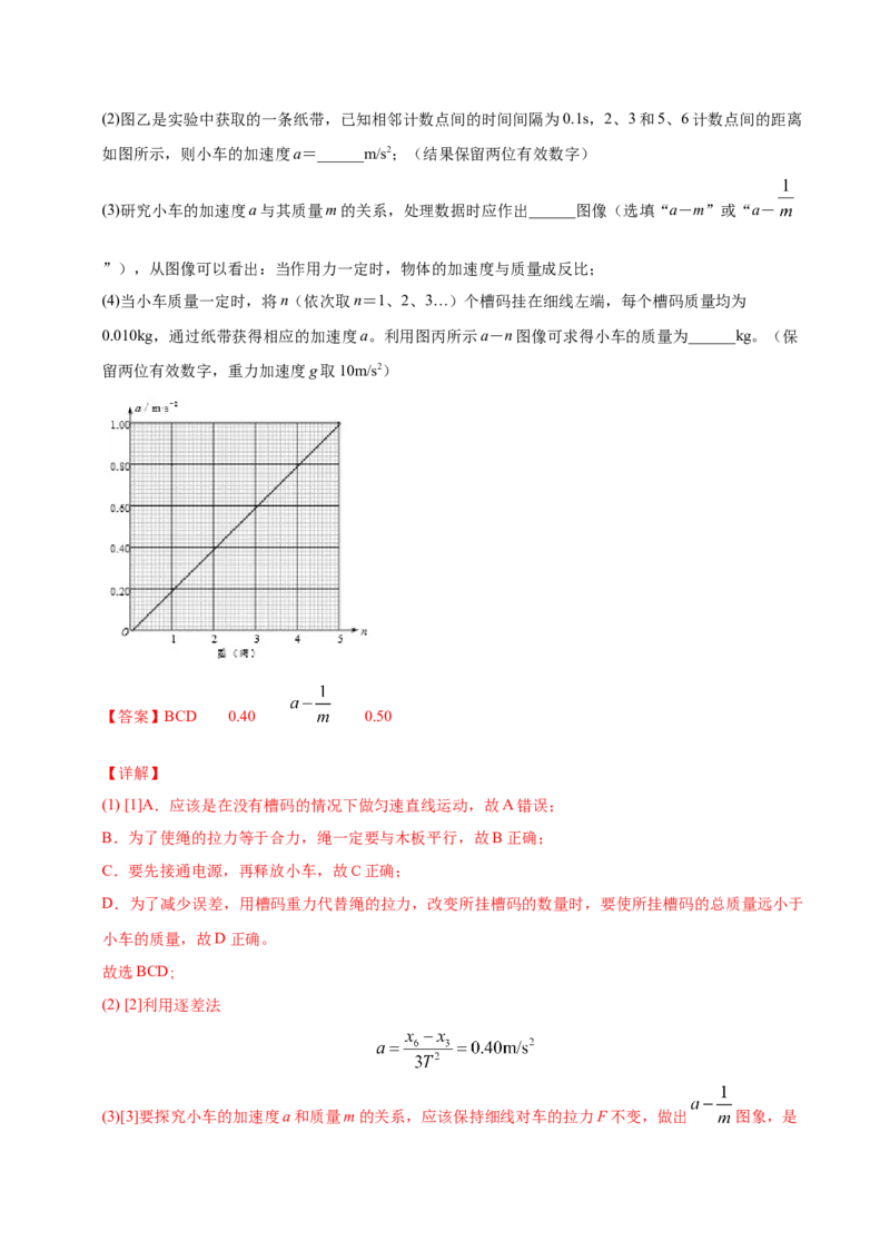 解密14力学实验（解析版）-高频考点解密2021年高考物理二轮复习讲义+分层训练_新高考复习资料_2021年新高考资料_高频考点解密2021年高考物理二轮复习讲义+分层训练