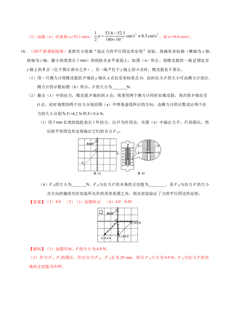 解密14力学实验（解析版）-高频考点解密2021年高考物理二轮复习讲义+分层训练_新高考复习资料_2021年新高考资料_高频考点解密2021年高考物理二轮复习讲义+分层训练