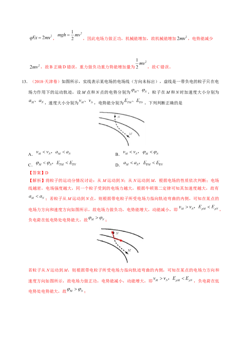 解密08静电场（解析版）-高频考点解密2021年高考物理二轮复习讲义+分层训练_新高考复习资料_2021年新高考资料_高频考点解密2021年高考物理二轮复习讲义+分层训练