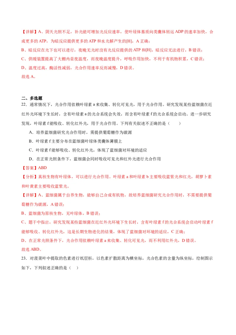 专题10光合作用（解析版)_2024年新高考资料_3.2024专项复习_备战2024年高考生物一轮复习重难点专项突破_专题10光合作用-备战2024年高考生物一轮复习重难点专项突破