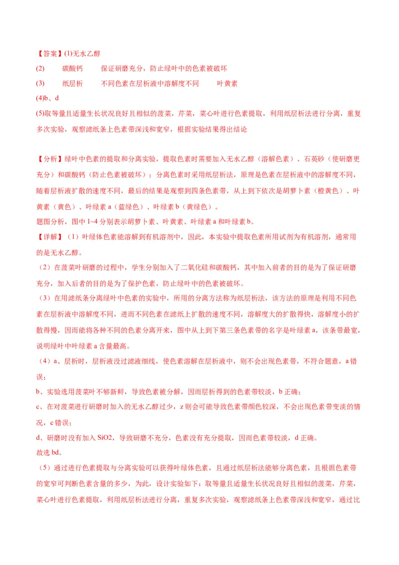 专题10光合作用（解析版)_2024年新高考资料_3.2024专项复习_备战2024年高考生物一轮复习重难点专项突破_专题10光合作用-备战2024年高考生物一轮复习重难点专项突破