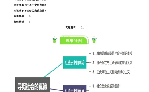 专题22寻觅社会的真谛_新高考复习资料_2024年新高考资料_一轮复习资料_口袋书2024年高考政治一轮复习知识清单（新高考通用）