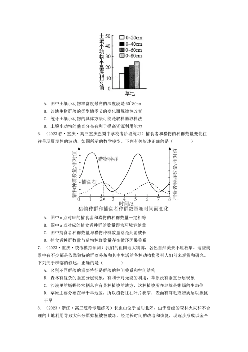 专题19种群和群落（原卷版）_2024年新高考资料_1.2024一轮复习_备战2024年高考生物一轮复习抢分特训（全国通用）_专题19种群和群落-备战2024年高考生物一轮复习抢分特训（全国通用）