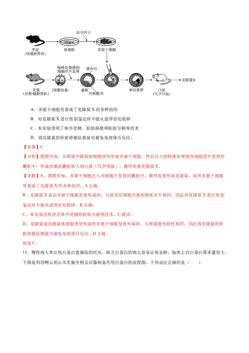 专题42胚胎工程（解析版）_2024年新高考资料_3.2024专项复习_备战2024年高考生物一轮复习重难点专项突破_专题42胚胎工程-备战2024年高考生物一轮复习重难点专项突破
