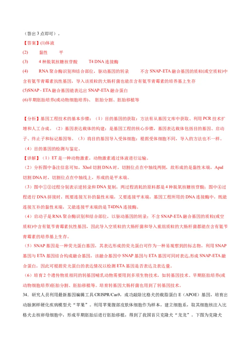 专题42胚胎工程（解析版）_2024年新高考资料_3.2024专项复习_备战2024年高考生物一轮复习重难点专项突破_专题42胚胎工程-备战2024年高考生物一轮复习重难点专项突破