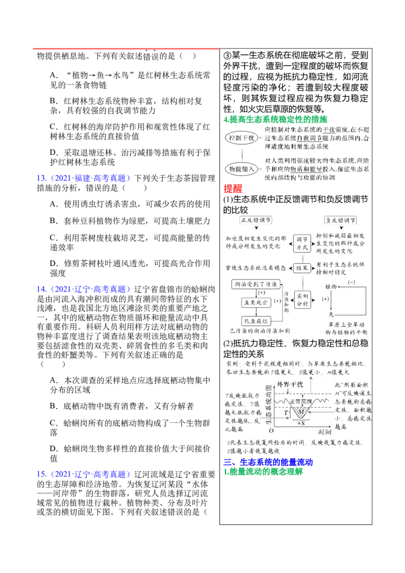 押新高考卷生态系统及人与环境（原卷版）-备战2024年高考生物临考题号押题（新高考通用）_2024年新高考资料_5.2024三轮冲刺_备战2024年高考生物临考题号押题（新高考通用）322745222