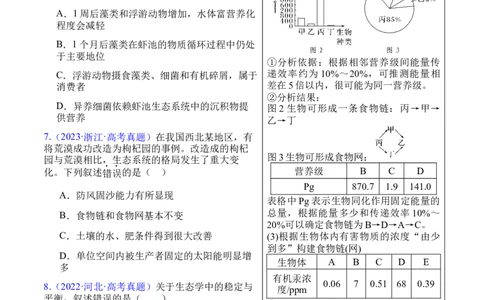 押新高考卷生态系统及人与环境（原卷版）-备战2024年高考生物临考题号押题（新高考通用）_2024年新高考资料_5.2024三轮冲刺_备战2024年高考生物临考题号押题（新高考通用）322745222