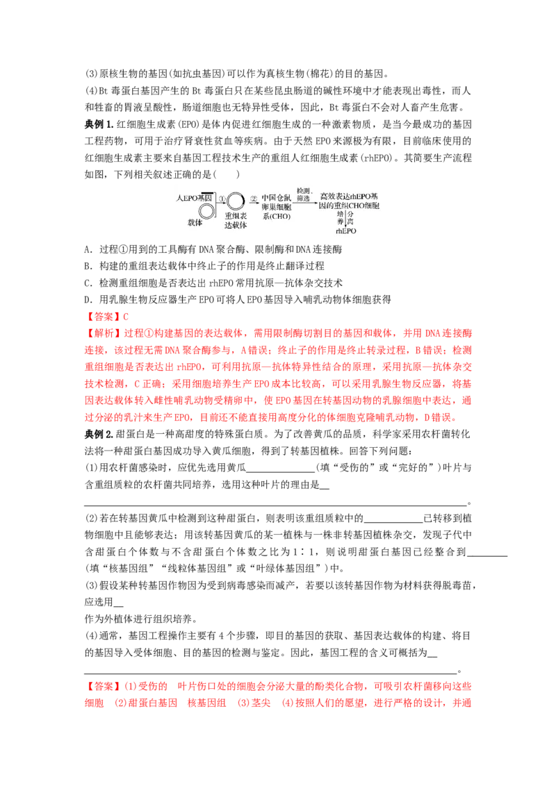专题32基因工程（串讲）（解析版）_2024年新高考资料_1.2024一轮复习_备战2024年高考生物一轮复习串讲精练（新高考专用）