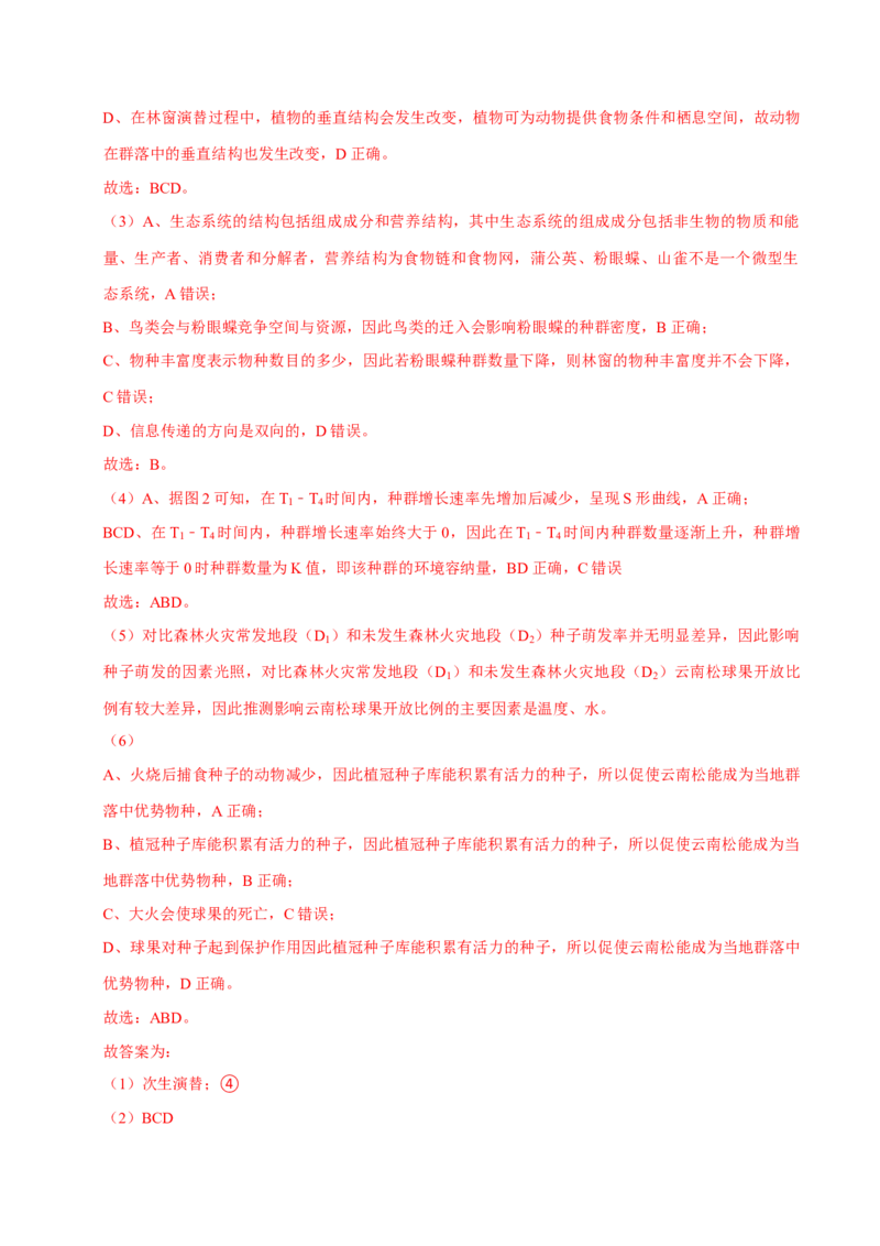 专题07种群和群落（解析版）_2024年新高考资料_3.2024专项复习_2024年高考生物热点&middot;重点&middot;难点专练（上海专用）