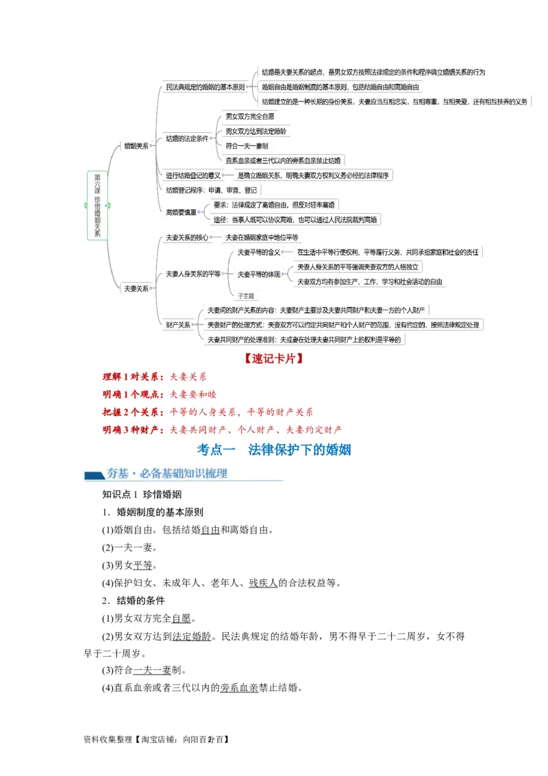 第06课珍惜婚姻关系（讲义）（解析版）_新高考复习资料_2024年新高考资料_一轮复习资料_完2024年高考政治一轮复习讲练测（课件+讲义+练习）（新教材新高考）_选择性必修2